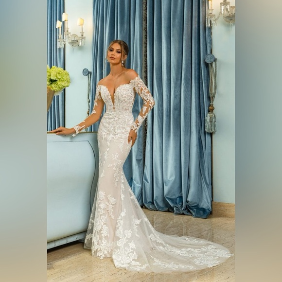 Long Sleeve Wedding Dress - Picture 1 of 9